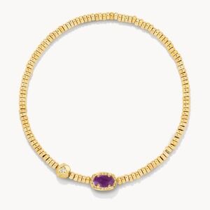 Kendra Scott Emilie Gold Stretch Bracelet Purple Mother-of-Pearl